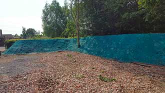 Vers gespoten hydroseeding