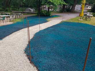 Hydroseeding vers gespoten